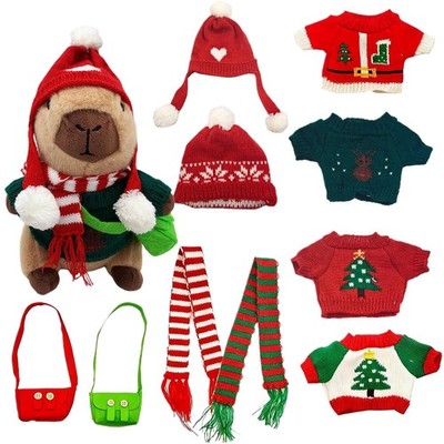 Capybara Plüsch mit Kleidung Weihnachten süße Puppe 9,8 Zoll Capybara Dress U
