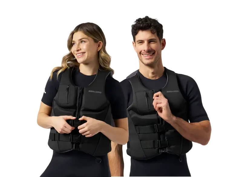 SEADOO JETPILOT ライフジャケット ブラック/マルチカラー Sea Doo Watercraft Unisex Wave PFD/Life Jacket Jet Ski BLACK XL