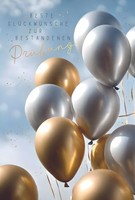 PrüFung Karte Mit Briefumschlag Luftballons, Mit Goldfolie