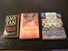 Amy Tan book lot of 3 -1 Hardcover & 2 Paperbacks Joy Luck Club, Saving Fish +