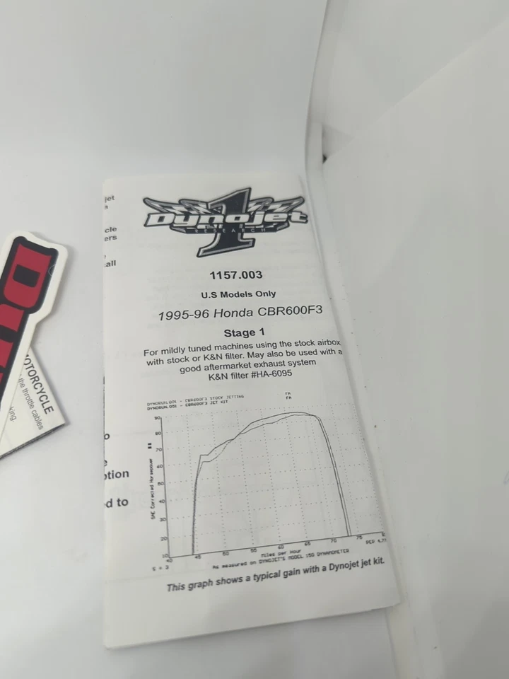 Dynojet Jet Kit - 1157.003 1995-6 Honda models CBR600F3 Stage 1 - Image 4 of 4