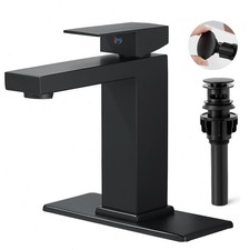 Black Bathroom Faucet Single Handle 1 Hole Sink Vanity Faucet with Pop Up Drain