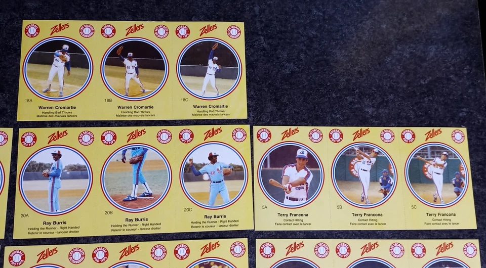 1982 Zellers Montreal Expos Uncut Panel Lot Of 13 (3 Per Panel) Dawson Raines+ - Image 3 of 4
