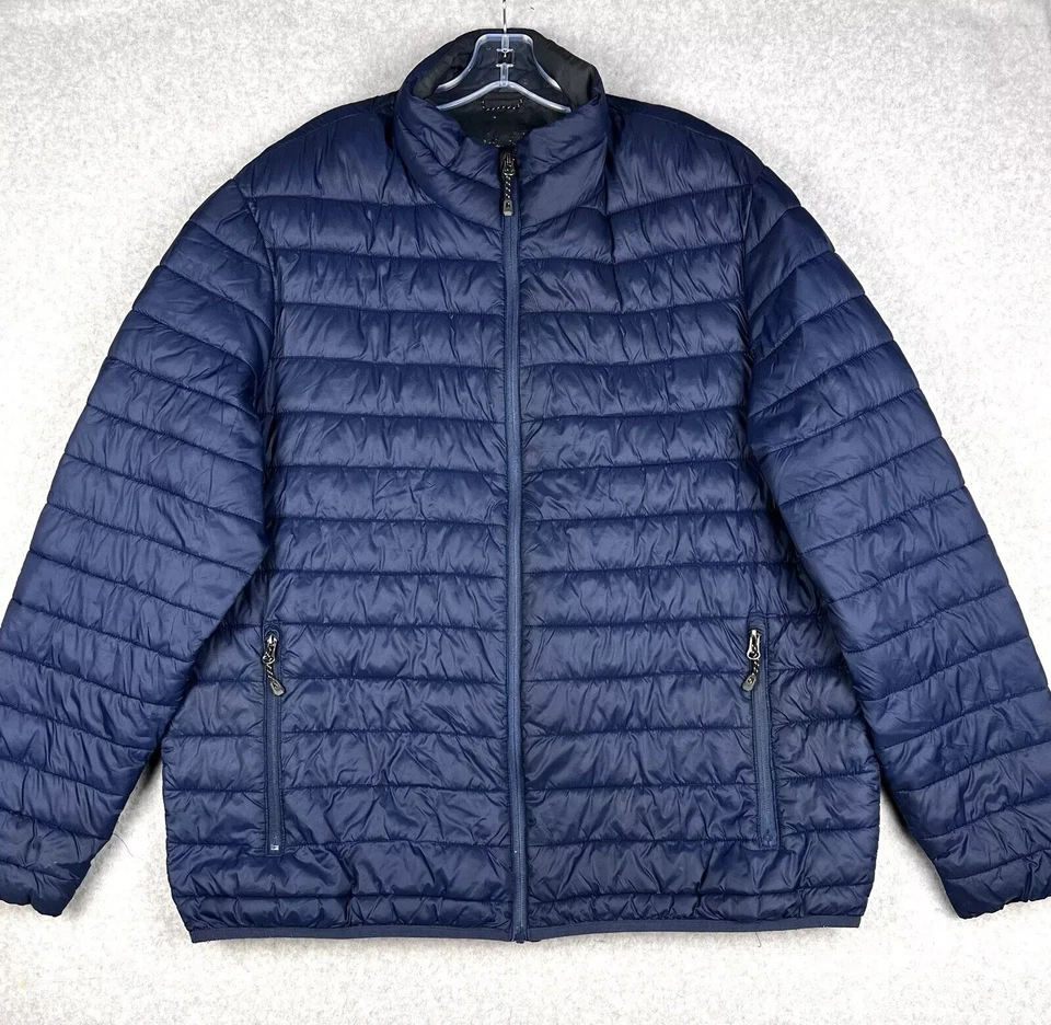 Chaqueta Swiss Cross Para Hombre XL Azul Marino Puffer Acolchado Cremallera Abrigo de Invierno Cálido Exterior Foto 2 de 4