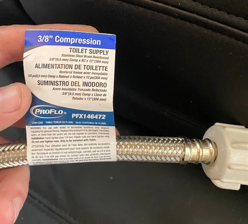 Brand New PROFLO PFX146472 3/8" x 7/8" Replacement 12” Toilet Supply Hose - Picture 2 of 2