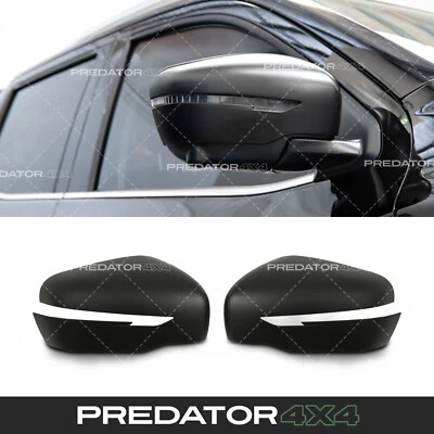 BLACK DOOR SIDE VIEW WING MIRROR COVERS CAPS FOR NISSAN NAVARA D23 NP300 15-21 - Image 1 of 4