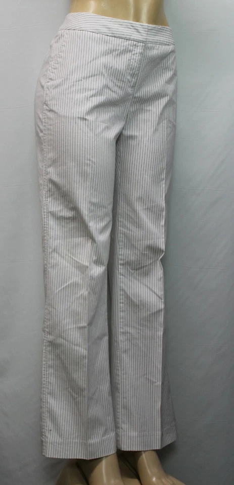 Pantalones para mujer Nine & Co elásticos a rayas blancos talla 8 Foto 4 de 4