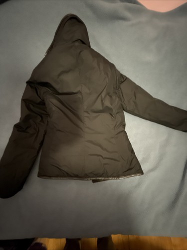 MONCLER Size 2 Black Vintage 00s Brown Label Reversible Women Down Filled Jacket - Picture 19 of 22