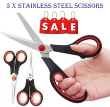 Image of Multi Purpose Scissors Kitchen Household Office Stainless Steel Soft Grip SET