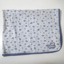 Carter's Just One Year Blue Football Baby Receiving Blanket Little Athlete Lovey