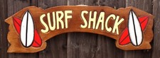 Tiki Bar Sign Surf Shack Board Decoration Hand Carved Painted Garden accessories