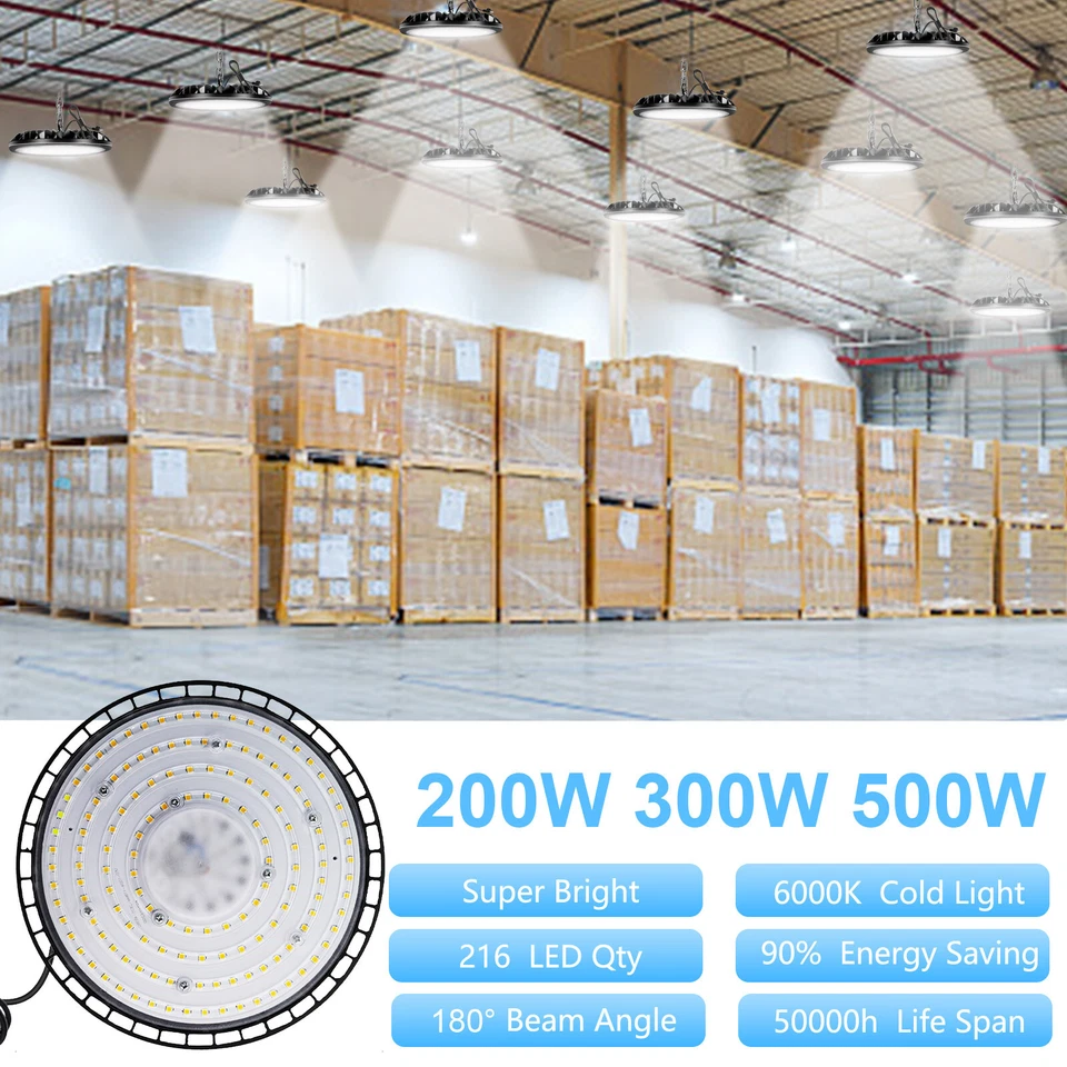 UFO LED Hallenbeleuchtung Industrielampe Hallenstrahler Hallenleuchte 200-500W - Bild 2 von 4