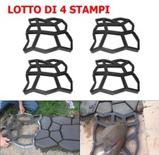Set di 4 Stampi cemento per pavimento - vialetto giardino fai da te 43x43 h. 4