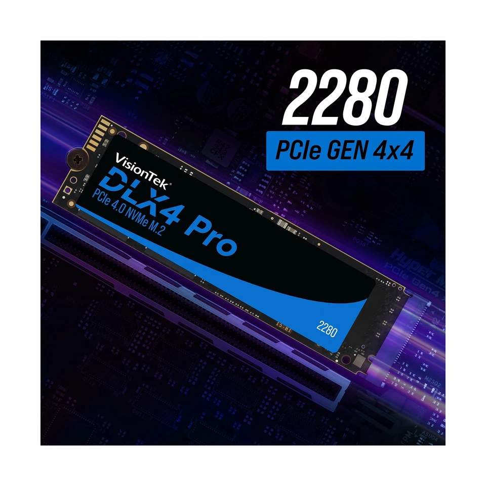 VisionTek 2280 M.2 DLX4 Pro SSD - 1TB - PCIe Gen 4.0 x4 NVMe - 5200MB/s Read,... - Image 3 of 4