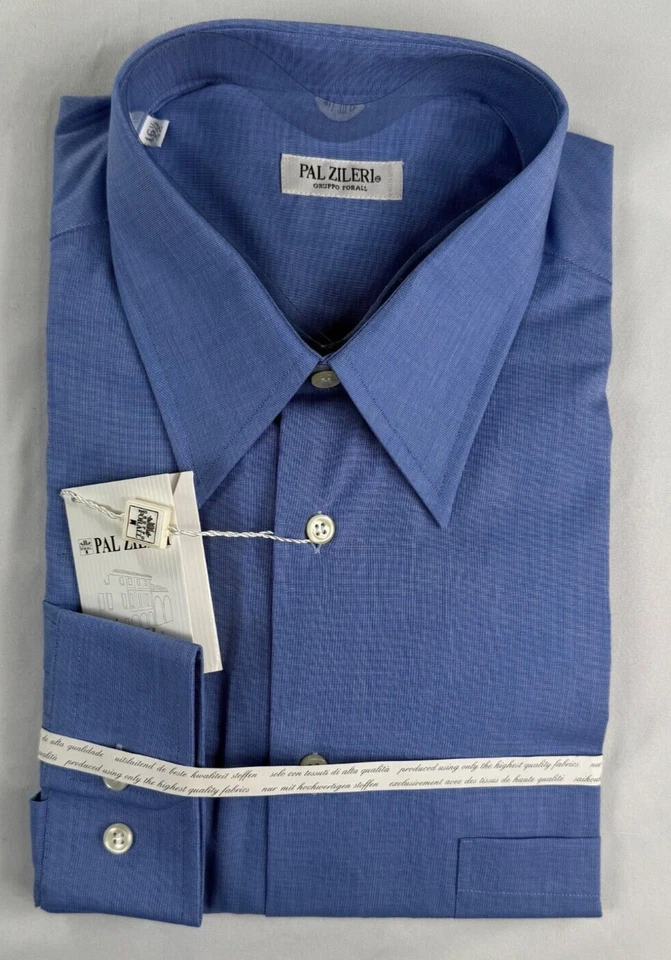 Camisa de vestir Pal Zileri Gruppo Forall para hombre azul con botones talla 16,5, 42 Foto 3 de 4