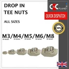 M3 M4 M5 M6 M8 Drop In T nut Hammer Tee Nuts Aluminum Extrusion Profile UK FAST