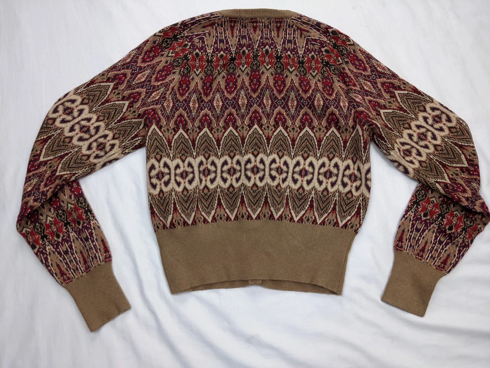 Cárdigan George Me Mujer Talla M 4 6 Rojo Marrón Estampado Barroco Mezcla Angora ogee Foto 2 de 4