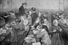 Classroom scene painting Decorative Poster. Home Graphic Art Design 3924