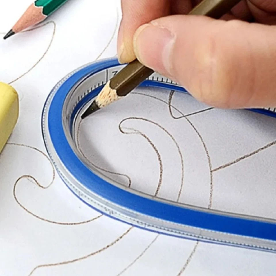 Flexible Curve Ruler Paint Bendy Measure Drafting Soft Ruler For School Office - Image 3 of 4