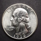 1939 **P** WASHINGTON SILVER QUARTER **NICE COIN!*** FREE SHIPPING! M5244