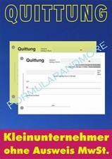 QUITTUNGSBLOCK f. Kleinunternehmer, DIN A6 se...