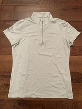 SunShield by SMARTPAK Short Sleeve 1/4 Zip Polo Shirt Light Green Women's Size M