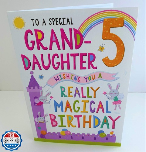Tarjeta de cumpleaños juvenil Regal Publishing edad 5 nieta - 9 x 6 pulgadas - - Imagen 3 de 3