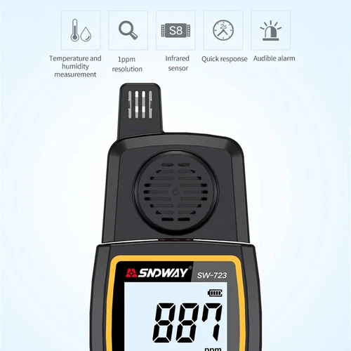 CO2 Meter Carbon Dioxide Temp RH Humidity Sensor Tester Air Quality Detector - Picture 4 of 15