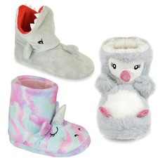 A2Z 4 Kids Boys Girls Cute 3D Animal Booties Plush Warm Winter kids Slippers