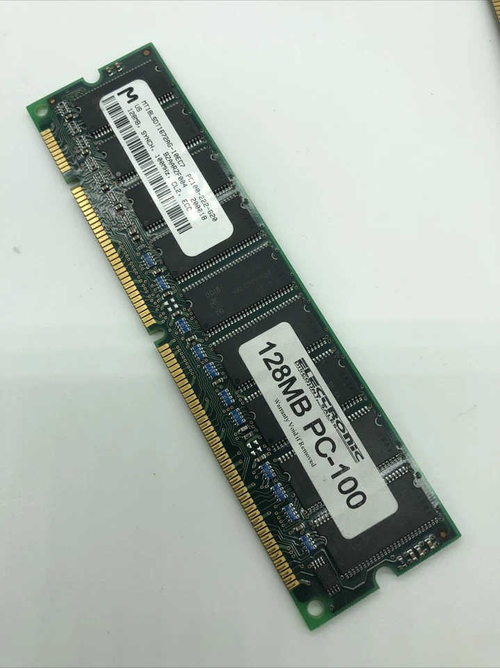 128MB PC-100 168Pin ECC DIMM Memory Module 16x72 128 MEG Kingston Micron PC100 - Image 3 of 4