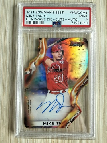 Mike Trout 2021 Bowman’s Best Heatwave Ref. Die Cut Auto #/150 PSA 9 #HWDC-MT LA