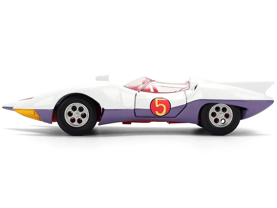 Coche modelo Speed Racer MACH 5 escala 1:32 blanco fundido a presión de Jada 35882-6D Foto 4 de 4