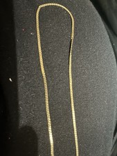 Gold Tone Metal Chain Necklace, No Stones, Fa...