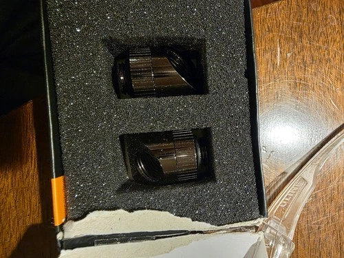 EKWB EK-Torque 45 Degree Angled Rotary Fitting, Black Nickel 2-pack