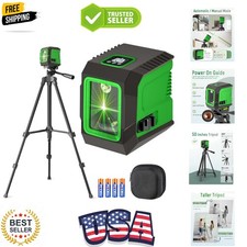Laser Level with 50 Tripod, 360 Self Leveling Cross Line Laser Level, Green...