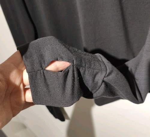 Nike Running Size L Dri-fit Top Long Sleeve Black Thumb holes Autumn Winter - Picture 4 of 9