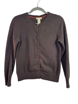 Tweeds 2 ply Chocolate Brown 100% Cashmere Button Front Cardigan Sweater Medium - Image 1 of 4