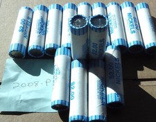 15 UNC rolls, 2008 P Nickels, Tightly Wrapped String and Sons, Fire Sale!