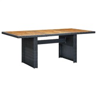 Gartentisch Dunkelgrau Poly Rattan Und Akazie Massivholz