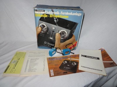 Vintage Fernsteuerung, Fernlenkanlage Neckermann Cockpit RC-10, 10 Kanäle, 1976