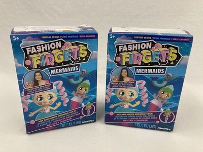 Lot of 2 Fashion Fidgets Mermaids Dolls with Pop Tube Tail New Open Box