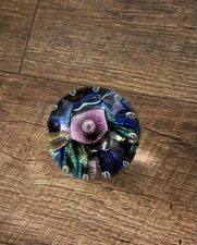 Dichroic Art Glass Bubble Paperweight Rare- Signed  Schuster