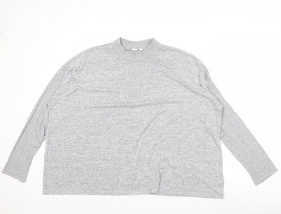 GAP Damen Strickpullover Pullover grau XL Stehkragen Langarm