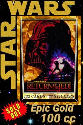 Star Wars Card Trader Chrome Sapphire Gold RoTJ 100cc 132 Cards - 33 Stickers
