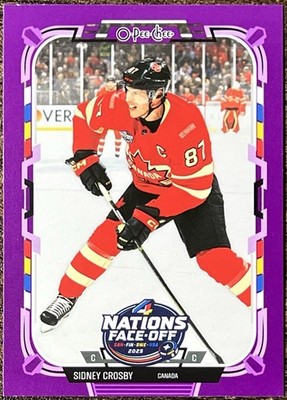 Sidney Crosby 2025 O-Pee-Chee 4 Nations Face-Off Purple #33/49 Canada #501