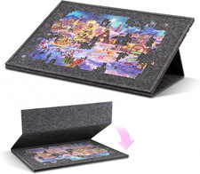 1500 Pieces Tilting Jigsaw Puzzle Board with 2-In-1 Stand and Cover, Felt Jigsaw