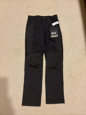 JACK WOLFSKIN New Boys 140  Dillon Flex  Dark Gray Hiking Outdoor Tech Pants NWT