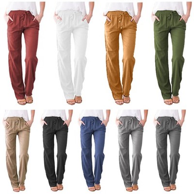 Damen Lang Bequeme Sweathose Trainingshose mit Taschen Freizeit Baggy Sweatpants