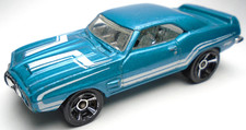 2010 HOT WHEELS HW MUSCLE MANIA '69 PONTIAC FIREBIRD T/A BLUE DIECAST 2 7/8" CAR