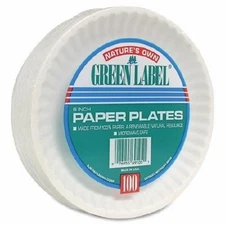 Plate Green Label  Nature's Own White Disposable Paper